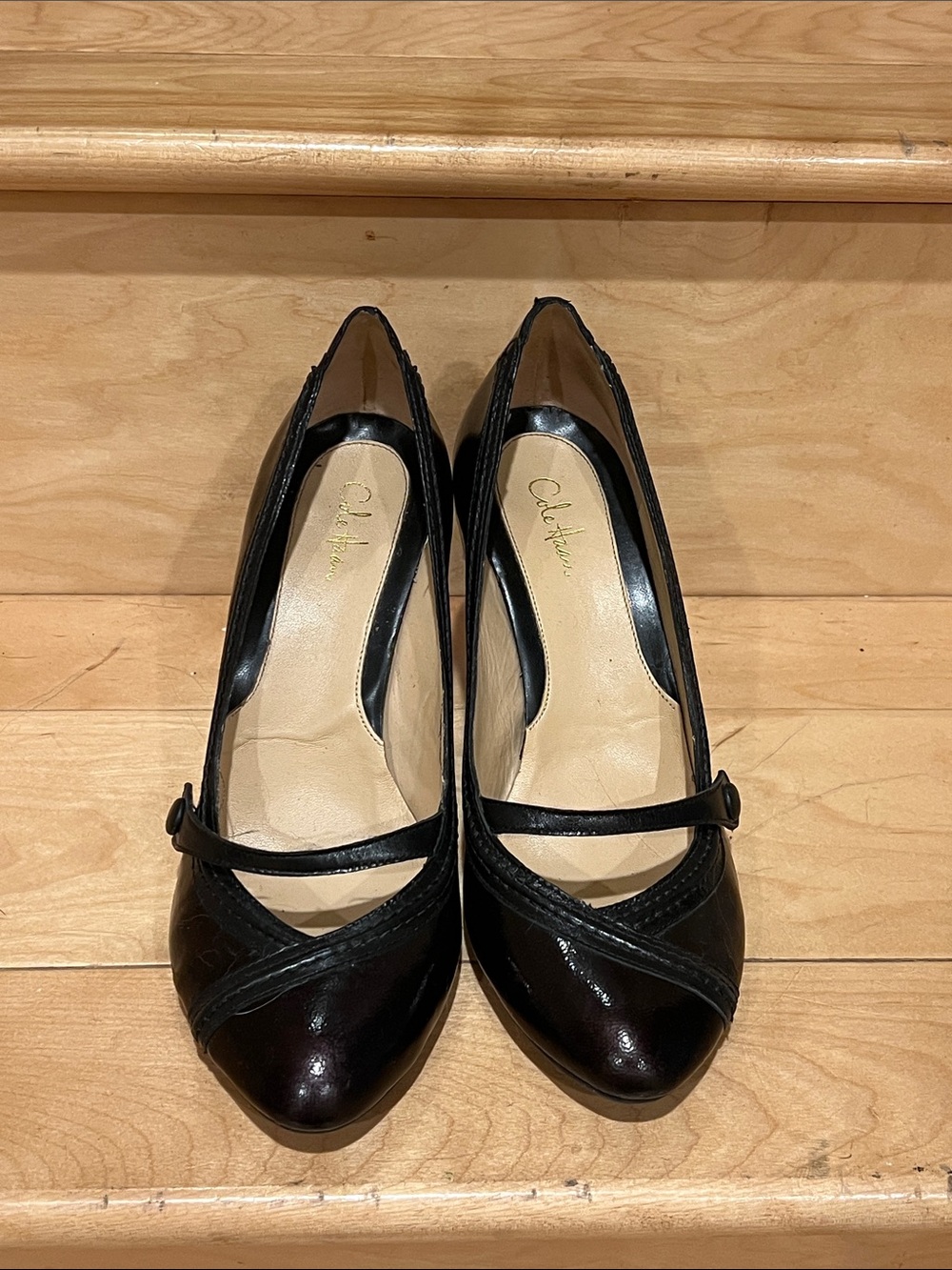 Cole Haan Black Patent Leather Mary Jane Heels